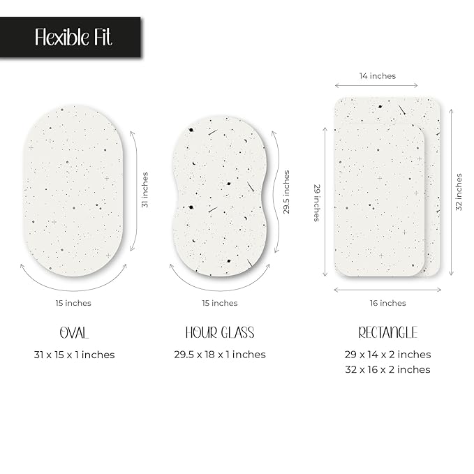 Ely’s & Co. Bassinet Sheets, Baby Boy/Girl Fitted Bassinet Mattress Sheet Set - 2 Pack, 100% Jersey Knit Cotton, fits Oval, Hourglass and Rectangle Mattress, Black and White Celestial, 32”x16”x3”