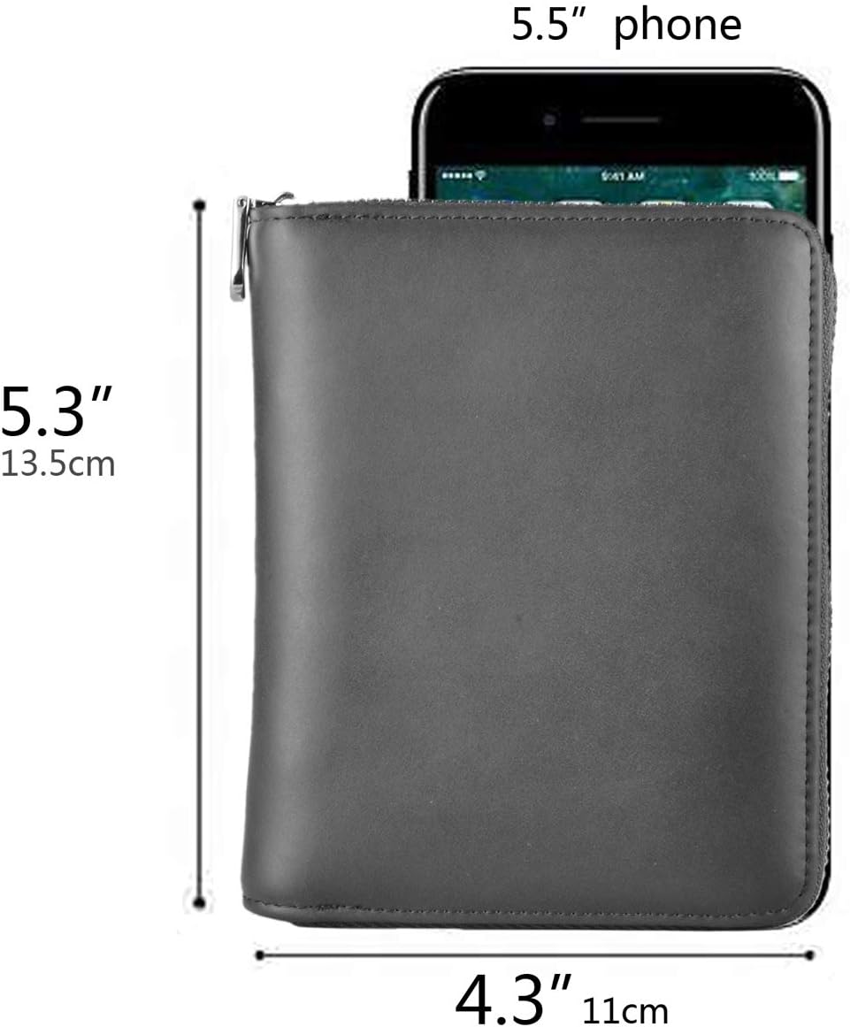 Easyoulife Genuine Leather Credit Card Holder Case RFID Travel Passport Wallet