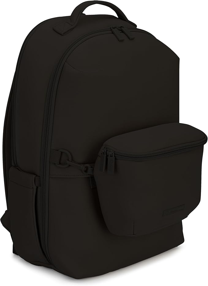 Parker Baby Drift Neoprene Backpack & Belt Bag | Roomy, Soft & Water Resistant | Travel Essentials w/Diaper Changing Pad | No-Bulk Design w/Adjustable Stroller Straps | Black