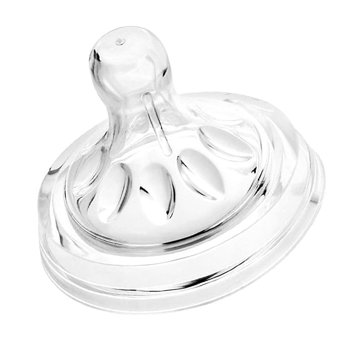 Baby Bottles Nipples,4 PCS Transparent Soft Silicone Baby Bottles Nipples for 6 to 12 Month Old Infant