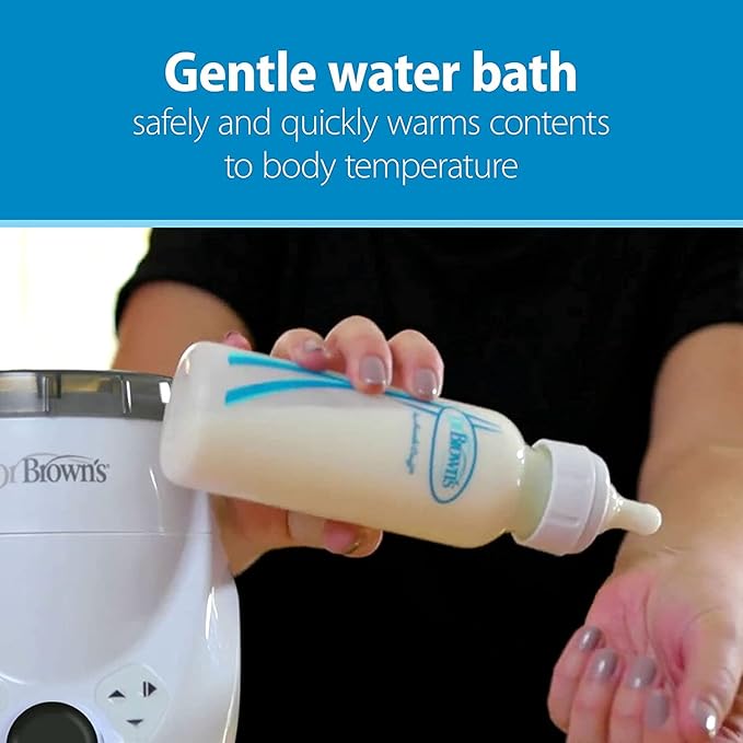 Dr. Brown's Milk Spa Breast Milk & Bottle Warmer with Anti-Colic Options+ Narrow Baby Bottles 8 oz/250 mL, with Level 1 Slow Flow Nipple, 4 Pack, Blue Nature, 0m+