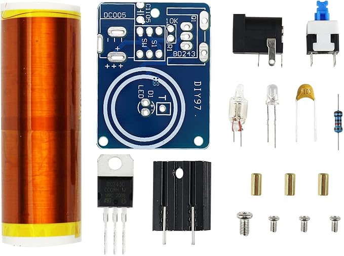 Soldering Practice Kit DIY Tesla Coil Wireless Transmission Lighting Function Plug-in Soldering Practice Kit