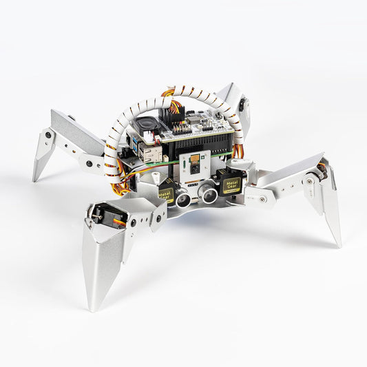 SunFounder PiCrawler AI Robot Kit for Raspberry Pi 5/4/3B+/3B/Zero 2W, ChatGPT-4o Enabled with Voice Command & Video Recognition, App Control, FPV, Camera, Python&Scratch (RPi NOT Included)