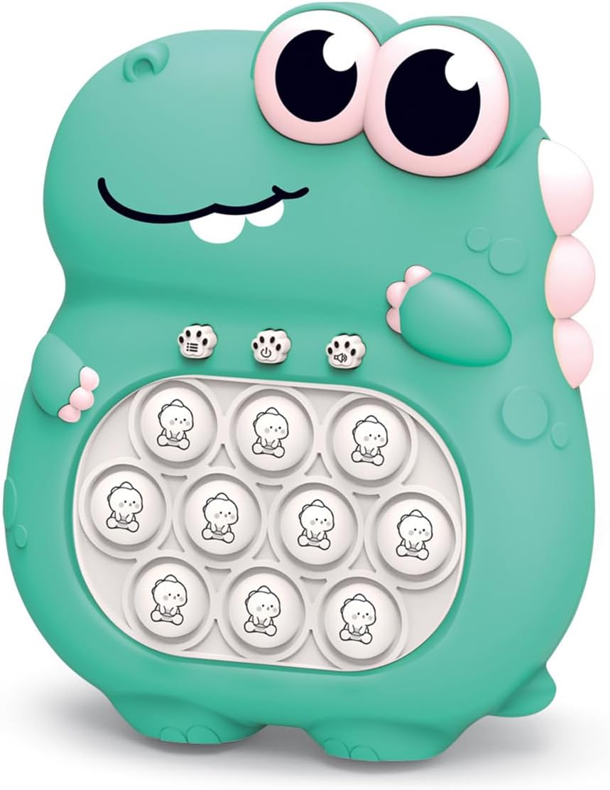 Puzzle Pop Light Up Game Fidget Travel Games / Upgrade Travel Sensory Fidget Toys Popular Handheld Games for Teenagers Anti Anxiety Autism Relief Birthday Party Gift(Green Dinosaur)