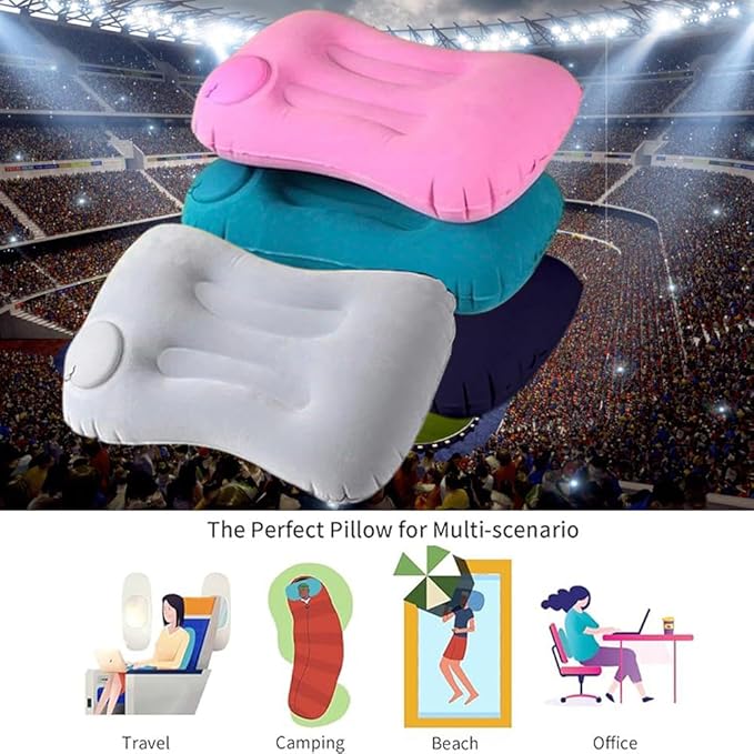 Portable Lightweight Mini Inflatable Pad,Stadium Booster Seat Bleacher Cushion,Foldable Waterproof Sitting Pad to Raise Height for Outdoor Camping Hiking Beach Office (Pink)