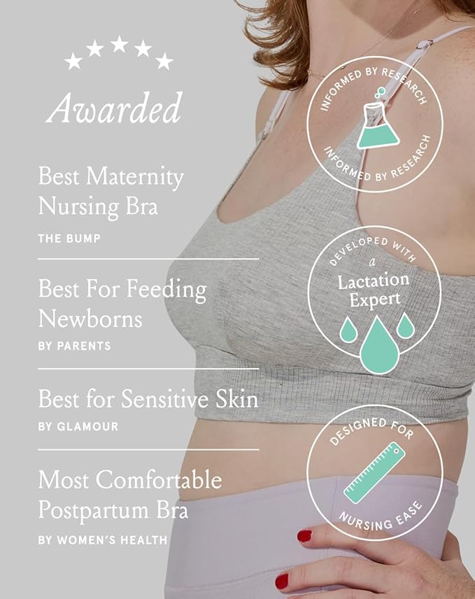 Bodily Everything Bra for Pregnancy, Nursing & Breastfeeding, Soft, Stretchy, Maternity & Sleep Bra with Nursing Access