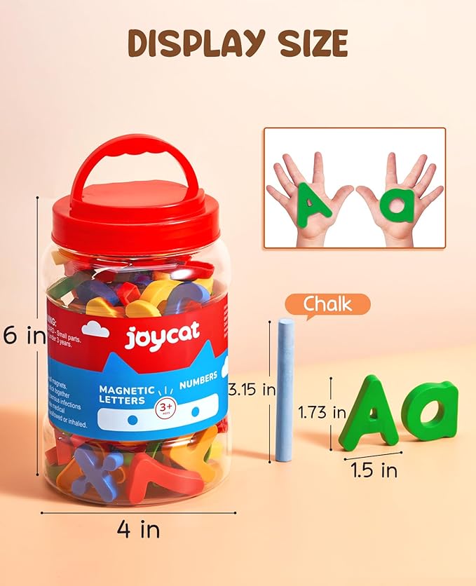 JoyCat 78 Pieces Magnetic Letters Numbers Alphabet Fridge Magnets ABC 123 Preschool Educational Learning Plastic Colorful Toy Set Uppercase Lowercase Math Symbols for Toddlers Kids