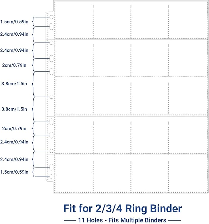 1200 Pockets Acid Free Coin Sleeves, Fit for Coin Flips 2x2 inch, 60 Pack 3 Ring Binder Sleeves Clear Plastic Stamp Collecting Supplies, Non Stick and Non Glare