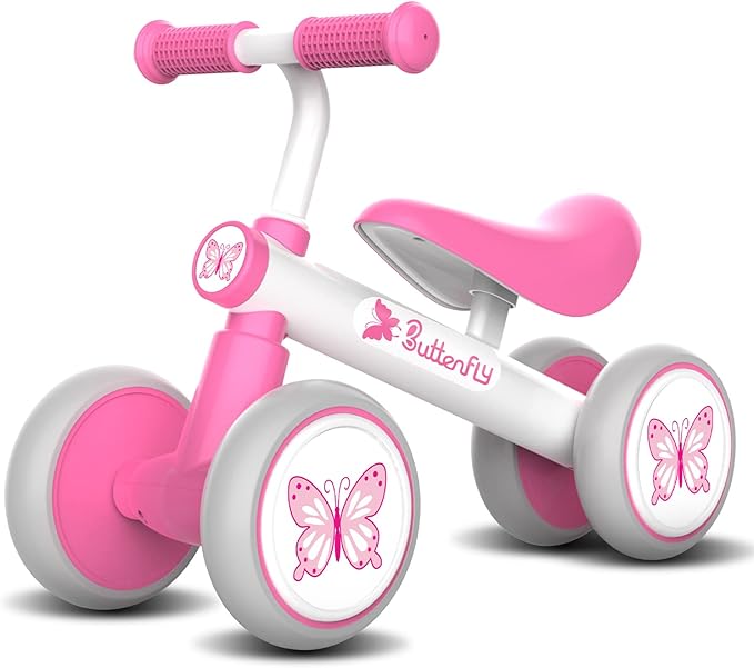 Baby Balance Bike 1 Year Old, Toddler Bike for One Year Old Girl Birthday Gift, 1-3 Years Toddler First Bike with No Pedal & Silence Wheels, Ride on Toy Gifts for 1 Year Old Girl