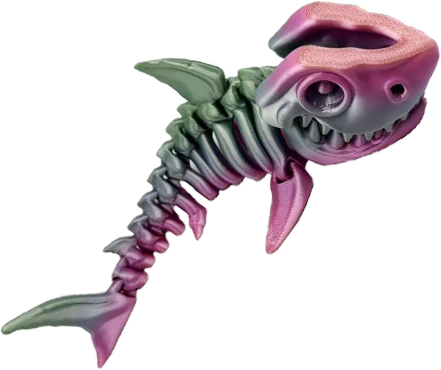 3D Printed Shark Full Body Joint Movable Design Toy, Cute and Interesting Shark Design Decoration, Movable Bite/Decompression Toy (Rainbow Color Random)