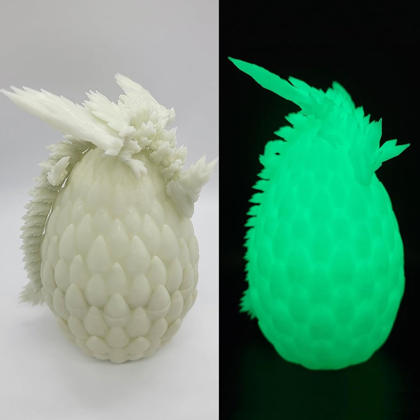 3D Printed Dragon Egg with Dragon Inside, Articulated Flying Dragon with Dragon Egg, Multi Color Winged Dragon, Crystal Dragon Fidget Toy, Home Office Décor, Easter Egg, Gift