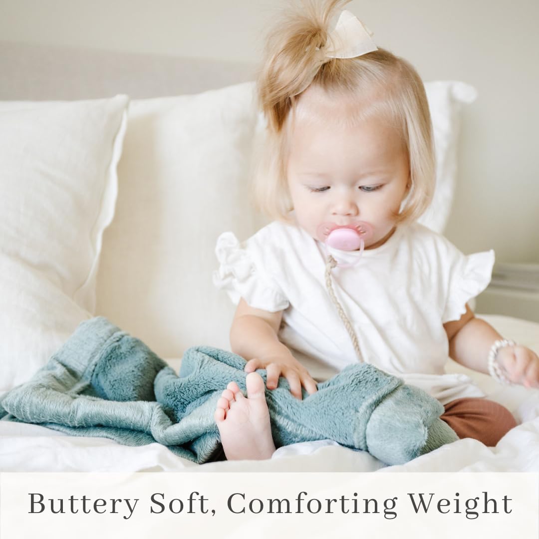 SARANONI Security Blankets for Babies Super Soft Boutique Quality Lush Luxury Baby Blanket (Mini 15" x 20", Dew)