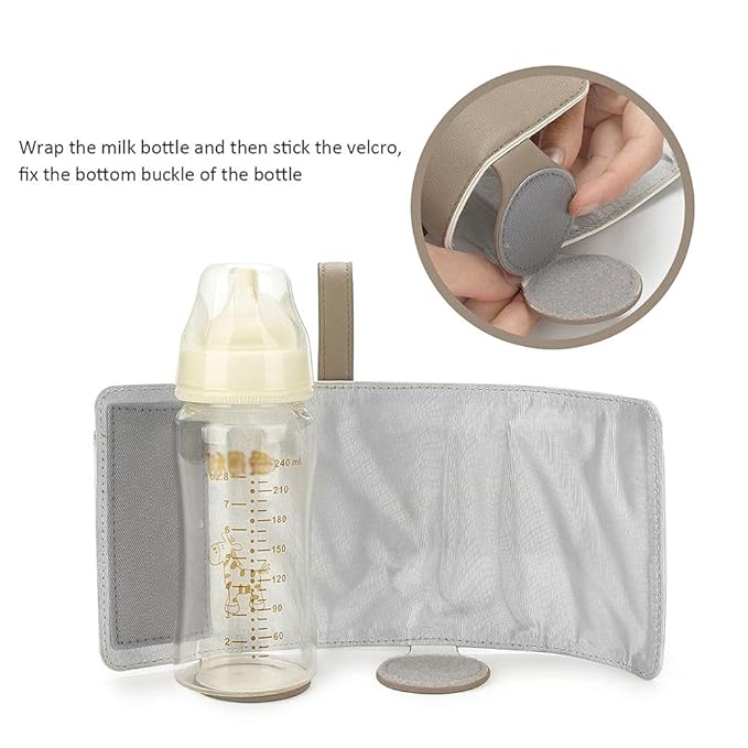 Keenso Baby Bottle Keep Warm Cover,3 TemperaturePortable Baby Bottle Warmer with USB Power, for Home and on The (4)