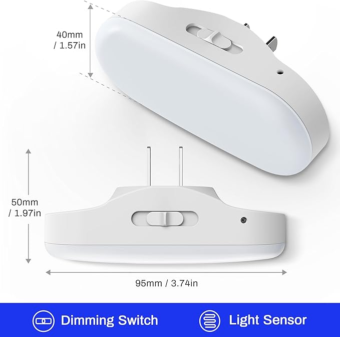 DORESshop Blue Night Light Plug into Wall With Light Sensor 4 Pack, 1W Led Dimmable night light for Bedroom, Kids Room, Bathroom, Gift