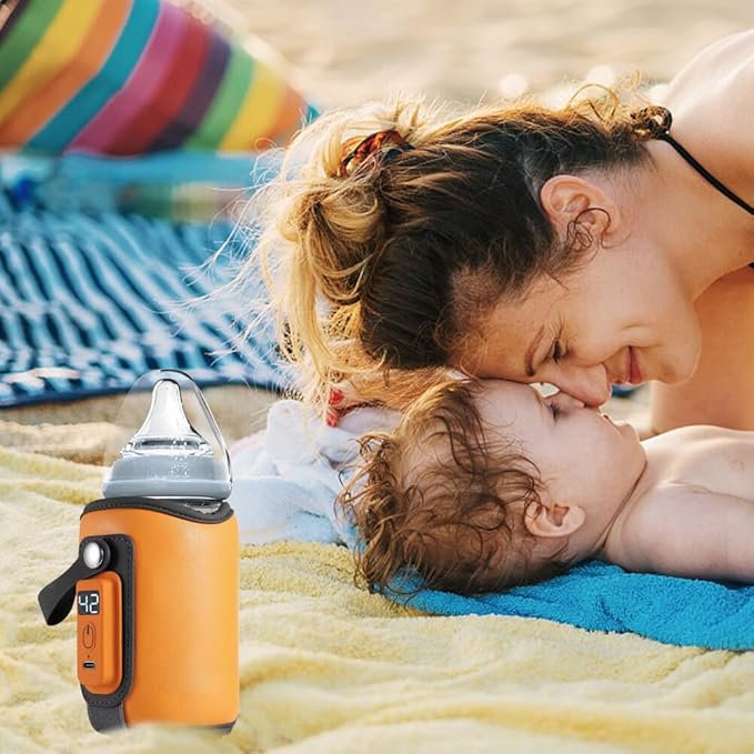 Baby Bottle Warmer, Portable Bottle Warmer, Baby Bottle Insulation Cover Bottle Warmer with LED Display, Heating Accurate Temperature Control for Travel Camping
