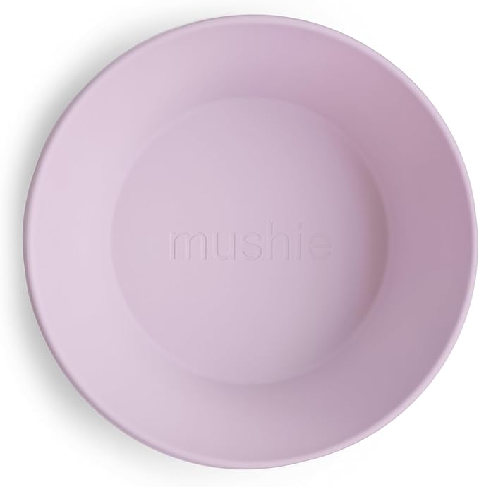 mushie Round Dinnerware Bowls for Kids | Made in Denmark, Set of 2 (Soft Lilac)
