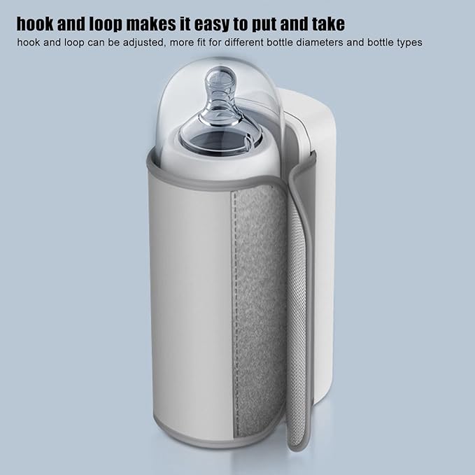 7.4V 2A 18W Milk Bottle Warmer, Portable Durable Multi Layer Rechargeable Water Bottle Thermal Bag with Hook and Loop for Travel Camping