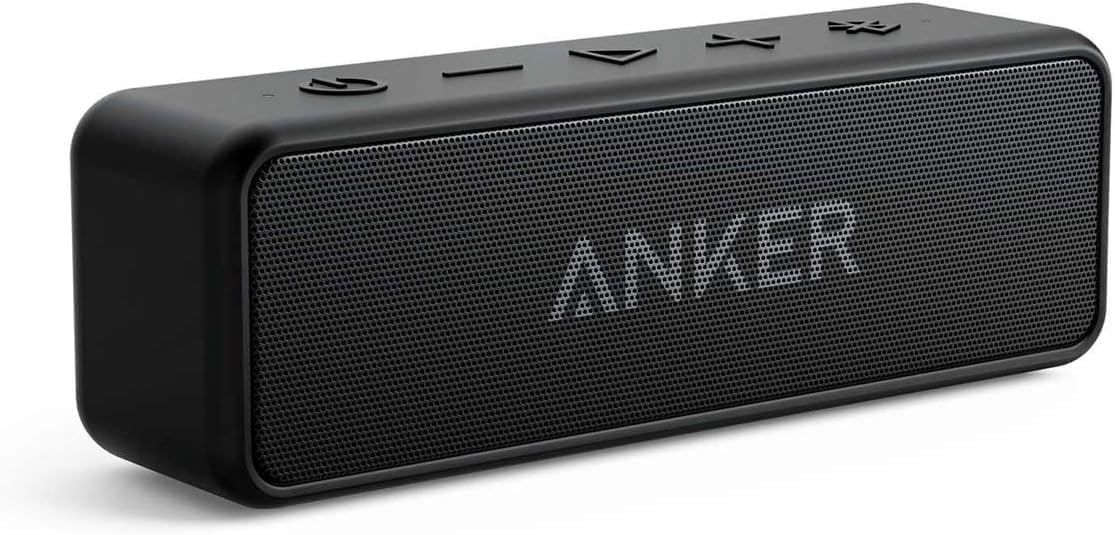 Anker Soundcore 2 Portable Bluetooth Speaker with Stereo Sound, Bluetooth 5, Bassup, IPX7 Waterproof, 24-Hour Playtime, Wireless Stereo Pairing, Speaker for Home, Outdoors, Travel