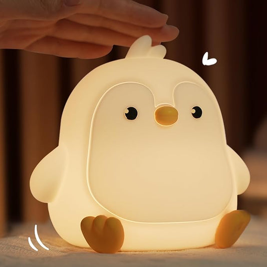 Cute Penguin Night Light, LED Squishy Night Lamp, 7 Colors Dimmable Timer Nursery Nightlight, Rechargeable Touch Lamp, Dorm Decor, Funny Gifts(Penguin)
