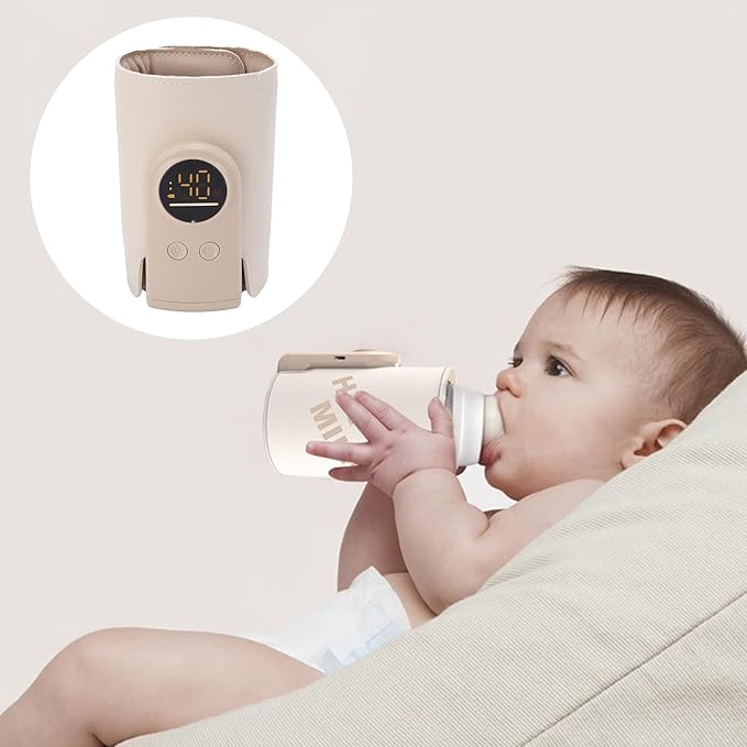 Cordless Baby Bottle Warmer, Portable Fast Baby Milk Warmer Breastmilk Warmer with Intelligent Temperature Adjustment for Home Travel Nighttime Feedings