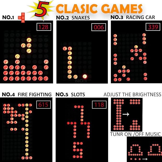 DIY Solder Project Game Kit with 5 Retro Classic Games for Electronic Soldering Practice and Learning, Comfortable Acrylic Case and Handheld Size, Ideal Gift for Family and Friends by VOGURTIME