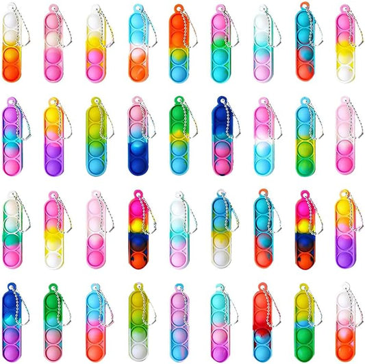 36 Pcs Kids Party Favors Pop Fidget Keychain lt Mini Fidget Toys Bulk for Kids Goodie Bag Stuffers Classroom Prizes It Bubbles Poppers Students Bulk Toys