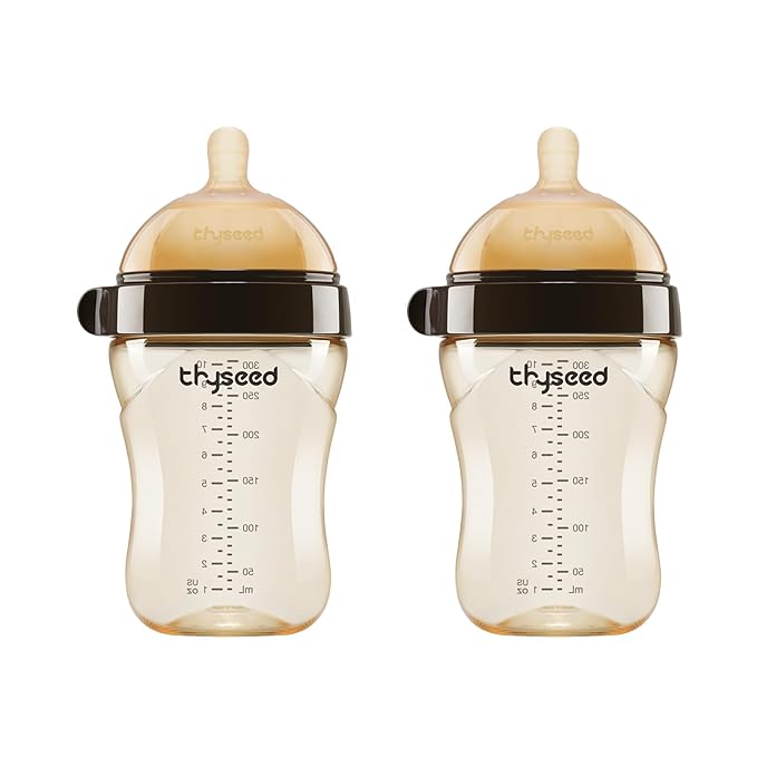 Thyseed PPSU Natural Breast-Like Bottle with Nipple(0-3 Months),10oz，2pack