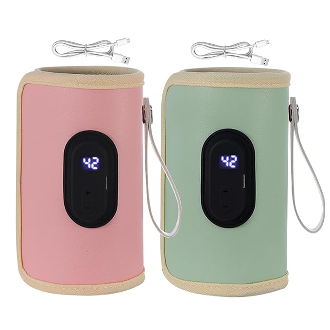 Portable Bottle Warmer 18W Quick Heating Baby Bottle Warmer Temperature Adjustable USB Baby Bottle Heater for Home Family Travel Style 2, Portable Bottle Warmer