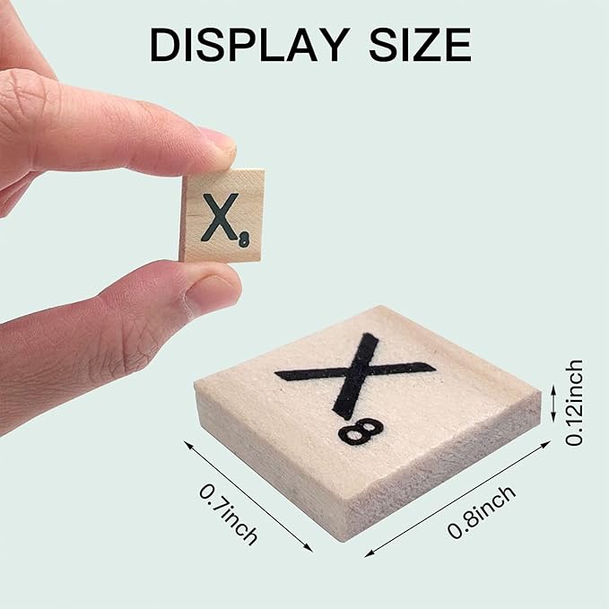 1000 Pieces Letters for Crafts, Wood Tiles, DIY Wood Gift Decoration, Making Alphabet Coasters and Crossword Game