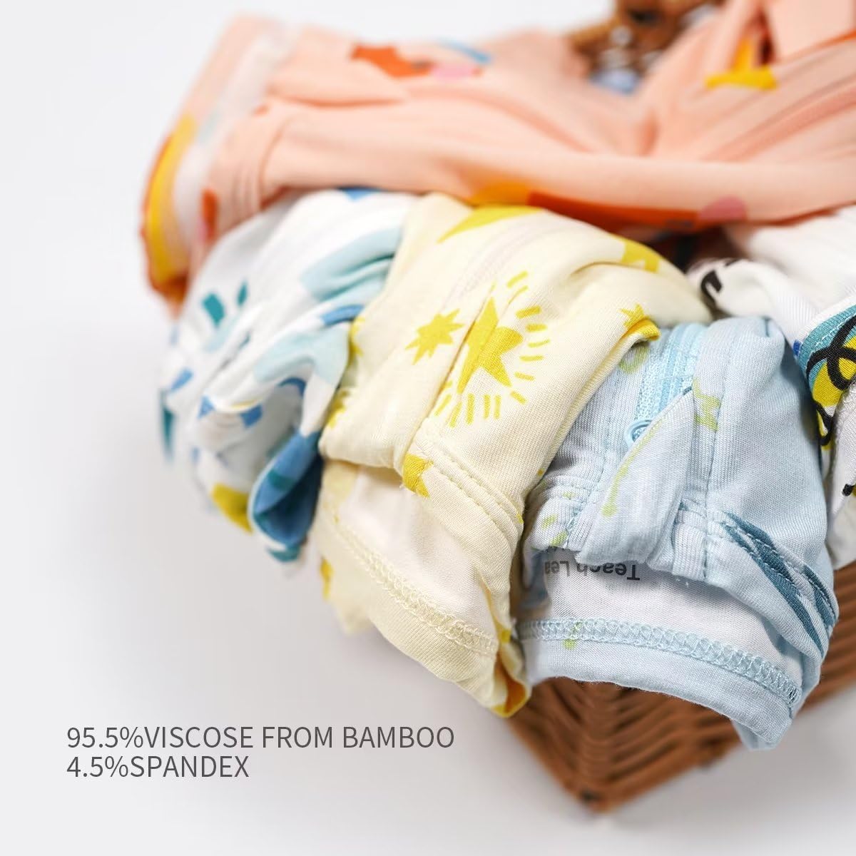 Teach Leanbh Toddler Unisex Baby Bamboo Viscose Pajamas 2 Way Zipper Short Sleeve Footless Romper Jumpsuit Sleep and Play