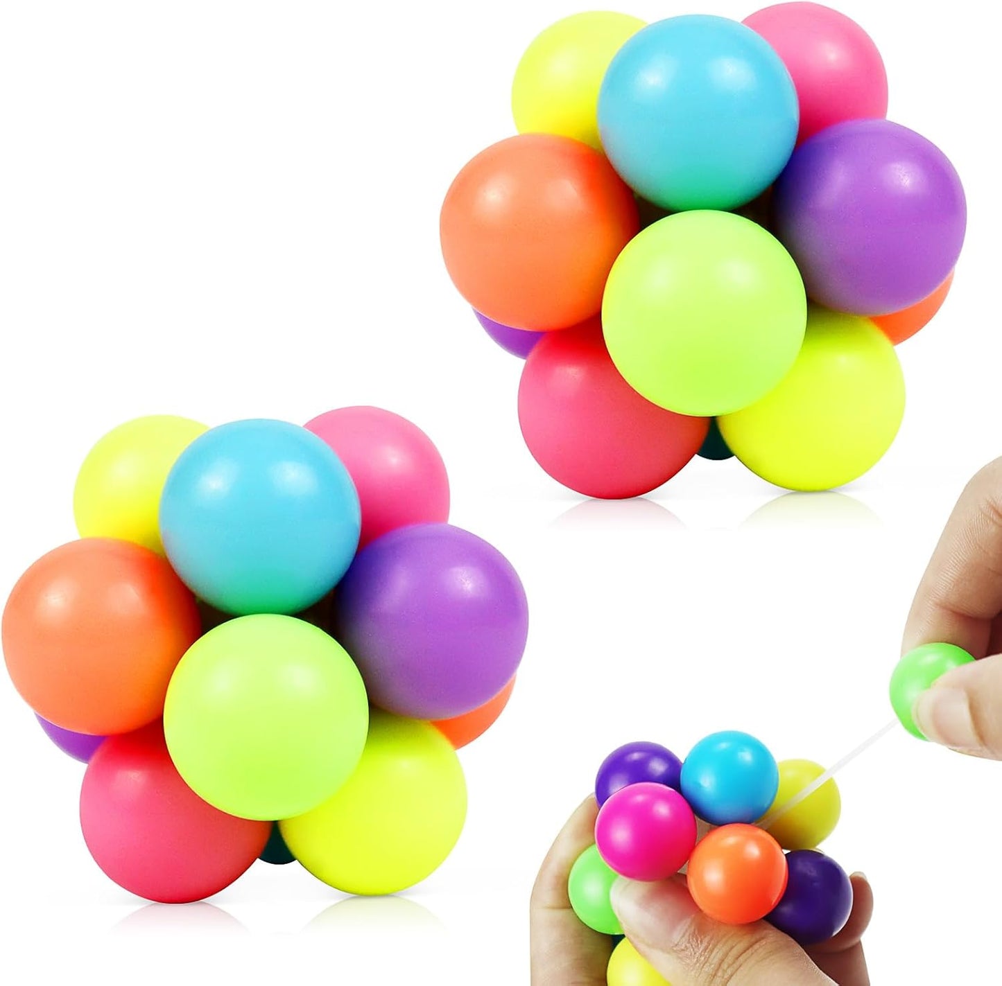 2Pcs Autism Sensory Toys for Autistic, Stress Relief Sensory Toys for Adults and Kids, Stress Balls Fidget Ball, ADHD Quiet Fidgets Toys for Kids Holiday Party Stuffed