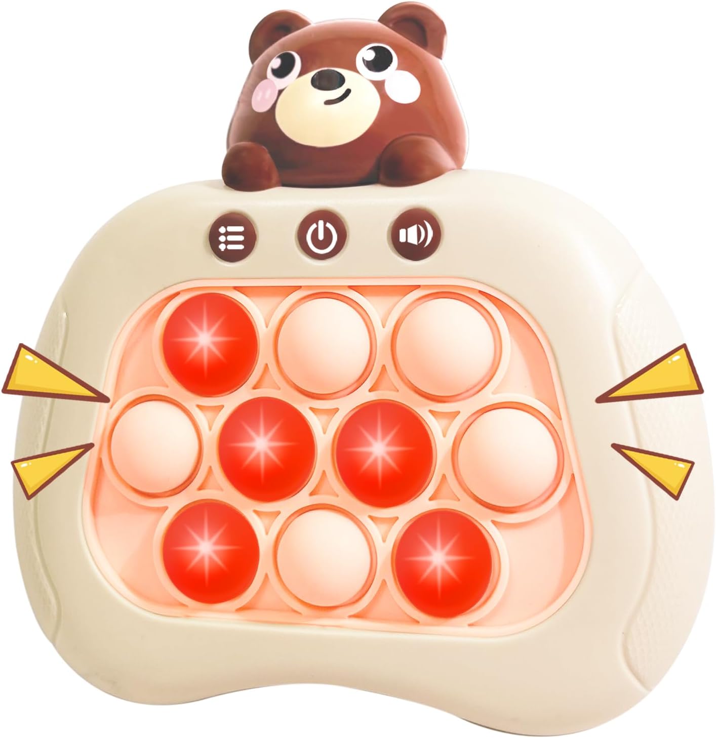 Pop Fidgets Game Toys,Handheld Speed Pushing Game Machine,Quick Push Game,Fidget Game Toy for 6 7 8 9 10 11 12 Boys Girls Teens（Bear）