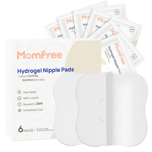 Hydrogel Nipple Gel Pads for Breastfeeding: Soothing Nursing Pads Reusable Instant Cooling Relief | Promotes Healing Irritated Nipples - 6 Packs(12 Count)