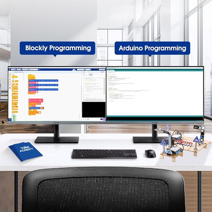 4-in-1 ESP32 STEM Smart Traffic Kit Compatible with Arduino, STEM Robotics Science Kit, Engineering Project STEA Activity Gift Suitable for School Education Kit, Family Education for Kids 12+