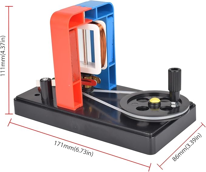 EUDAX School DIY Dynamo Lantern Educational STEM Building,Labs Demonstration Motor Activity Teaching Model Hand Cranked Power Electricity DC Electric Generator Physical Science Experiment Education
