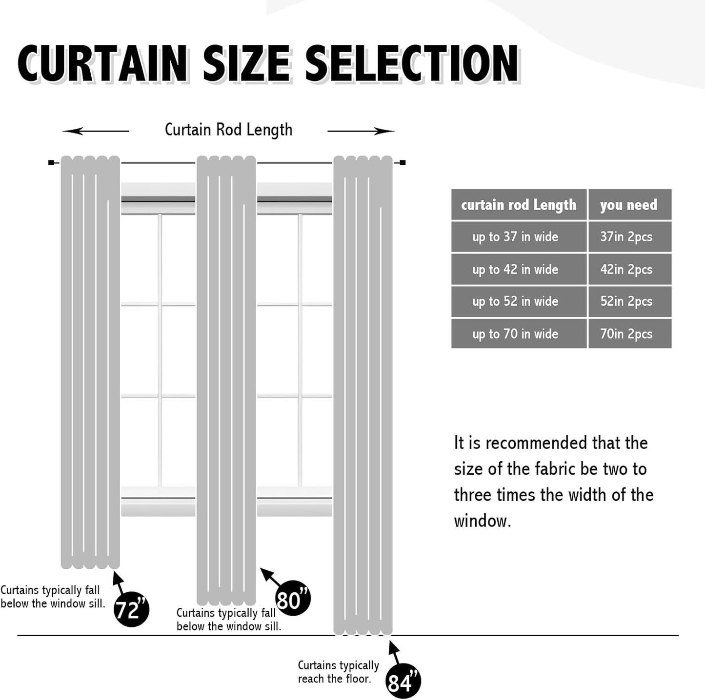 Anytime 100% Blackout Curtain Set, Thermal Insulated & Energy Efficiency Window Draperies for Guest Room, Full Shading Panels for Shift Worker and Light Sleepers（Beige, 2 Panels, 42W x 72L）