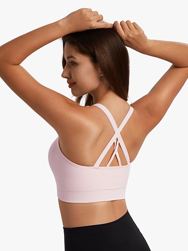 Angelhood Nursing Bras for Breastfeeding, Seamless Nursing Sports Bra Medium Impact Support Maternity Bras for Pregnancy