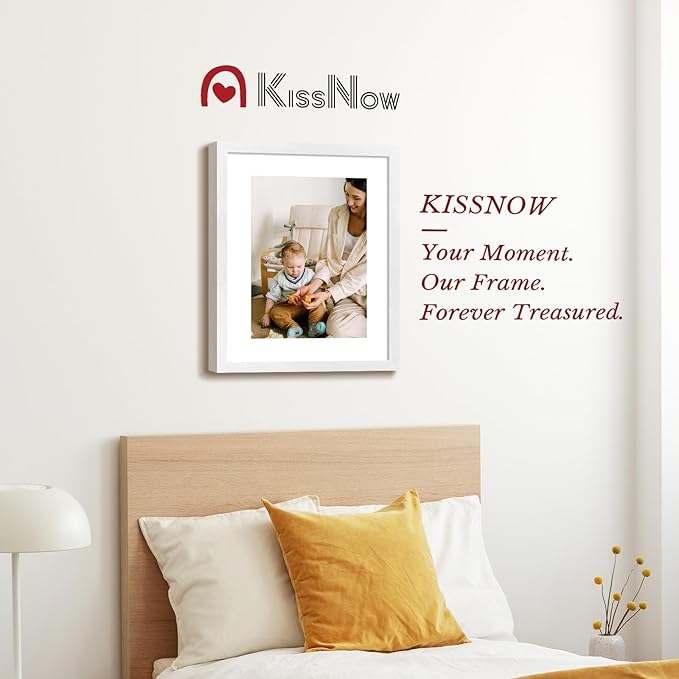 16x20 Picture Frame 2 Pack, Textured White Solid Wood, Wall Gallery Poster Frame