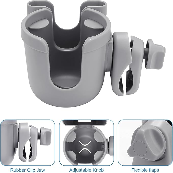 Accmor Stroller Cup Holder with Phone Holder, Bike Cup Holder, Universal Cup Holder for Uppababy Nuna Doona Strollers, 2-in-1 Cup Phone Holder for Stroller, Bike, Wheelchair, Walker, Scooter