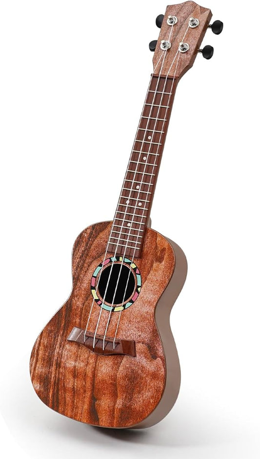 Raimy Kids Guitar Ukulele - 21in Ukulele Guitar Toys for Kids Ages 3 4 5 6 7+ Year Old Boys Girls Simulated Sound Quality Music Instruments Learning Education (Mahogany)