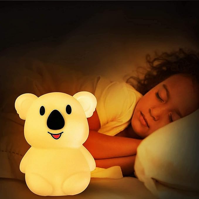 Night Light for Kids, Bedside Lamp for Children, Baby Nursery Lamp for Breastfeeding Safe, Break Resistant, Eye Caring, Adjustable Brightness & Color, Touch Control, Child Gift - Medium Koala