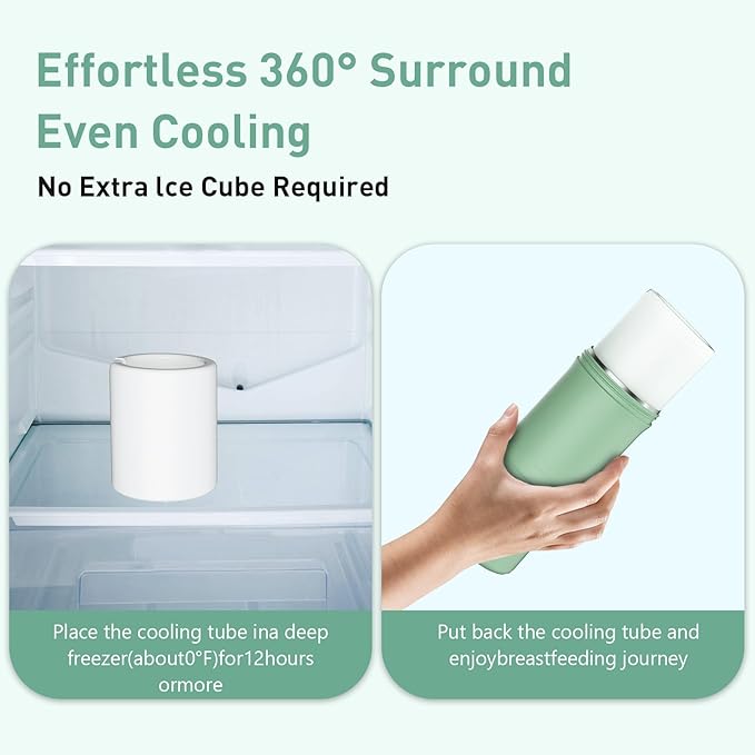 Portable Breast Milk Cooler Bottle - 22oz Breastmilk Chiller for Outdoor Travel Mom, Keeps Milk Fresh Cooling for 24 Hours, Breastfeeding Essentials with 2pcs Bottle for Breastmilk Storage
