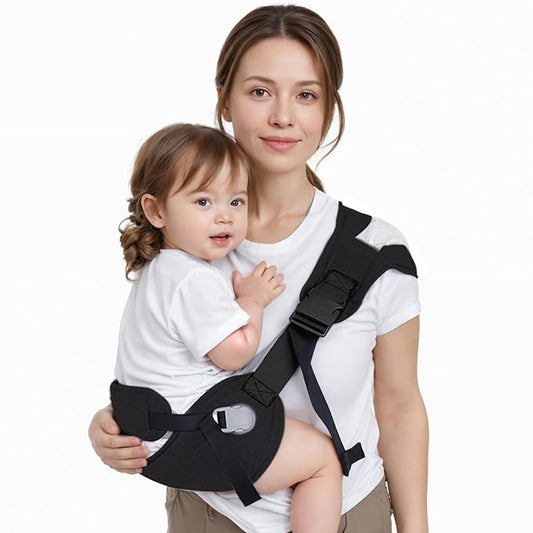 Baby Carrier Newborn to Toddler - Adjustable Sling Carrier for 25-60lbs, Comfortable Hands-Free Carrying (Black)