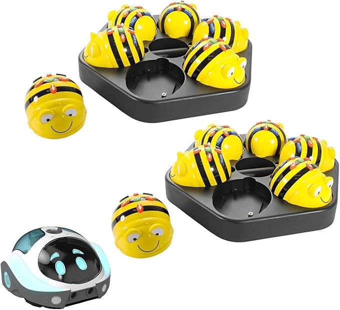 12 STEM Bee Bots Coding Robot See & Say Version, 2 Docking Stations with Free 1 Loti-Bot Programmable STEAM Robot | Educational Programming Classroom Teaching Learn Robotics
