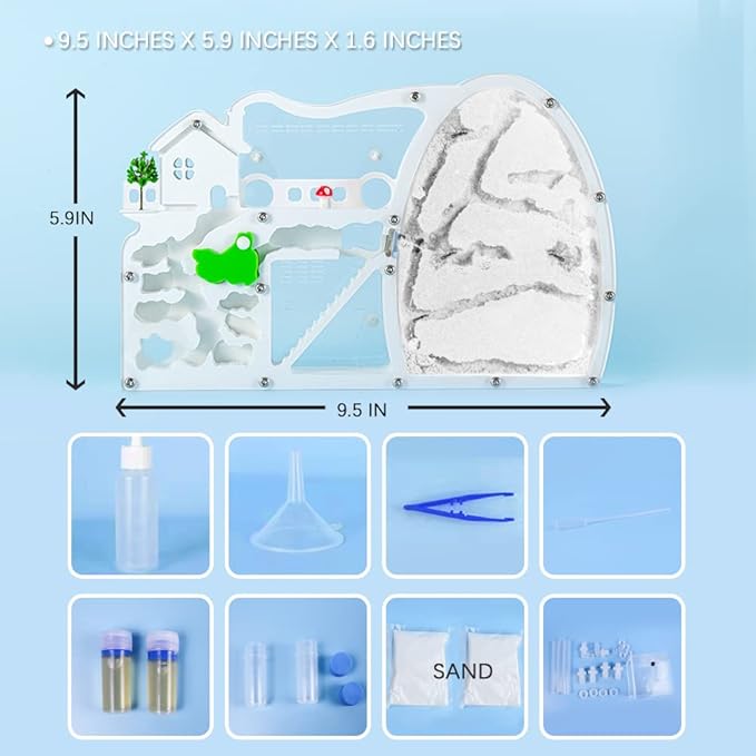 2PCS Ant Farm Castle with Connecting Tubes and Forage Box, Sand Ant Colony Observation Kit, Ant Viewing Habitat Science Kit, Educational & Learning Science Kit for Kids, Adults, Student