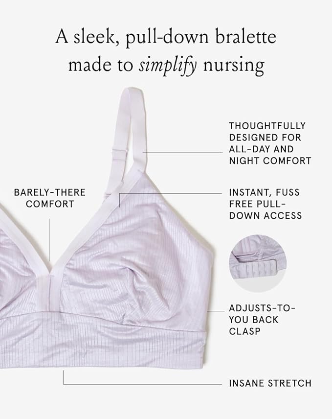 Bodily The Effortless Bra for Pregnancy, Postpartum & Nursing, Soft, Seamless, Stretchy & Wireless Pull-Down Maternity Bra