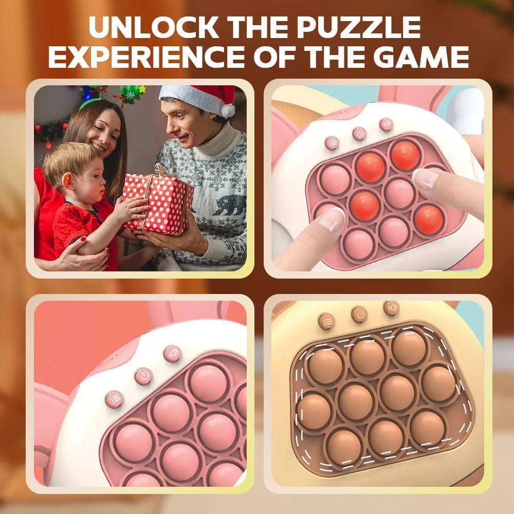 Upgrade Quick Push Toy with Lights, Fast Push Bubble Game Fidget Sensory Toys, Pocket Game for Kids Children's Decompression Breakthrough Puzzle Game Machine