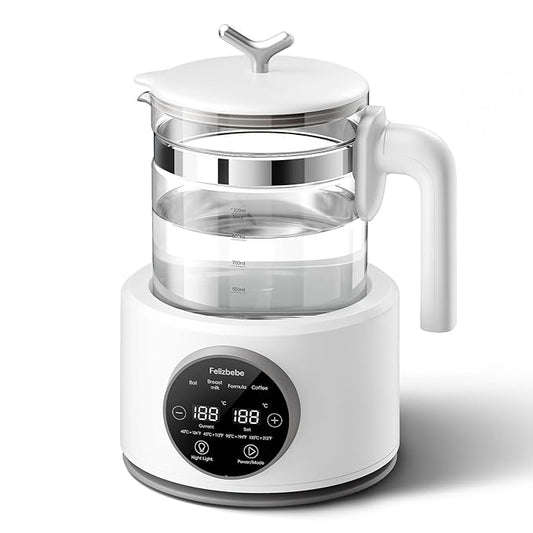 Baby Bottle Warmer, Baby Milk Warmer Glass Electric Kettle Boil, Formula Maker with Night Light, Accurate Temperature Control for Formula, Water Warmer instantly Low Noise Breastmilk,Boil Coffee,Tea