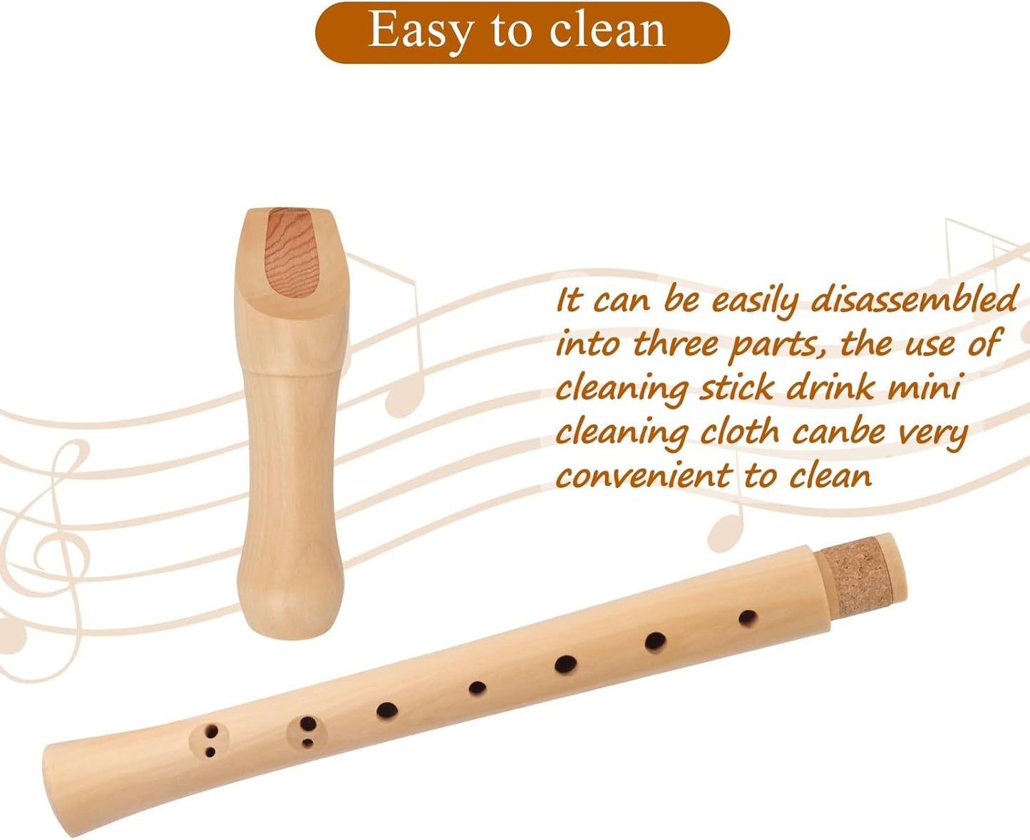 Eastrock Recorder Instrument for Adults Soprano Recorder Baroque Maple Wood C Key 2 Piece Recorder With Hard Case