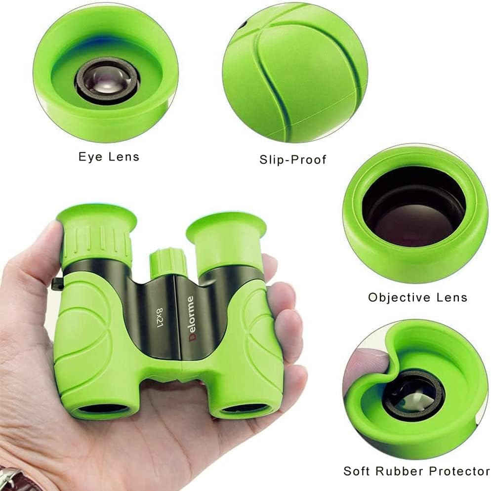 Kids Binoculars,Shockproof 8 x 21 High Resolution Compact Kids Binoculars Real for 3-12 Boys and Girls,Perfect for Bird Watching, Hiking,Camping,Travel, Christmas Birthday Gift